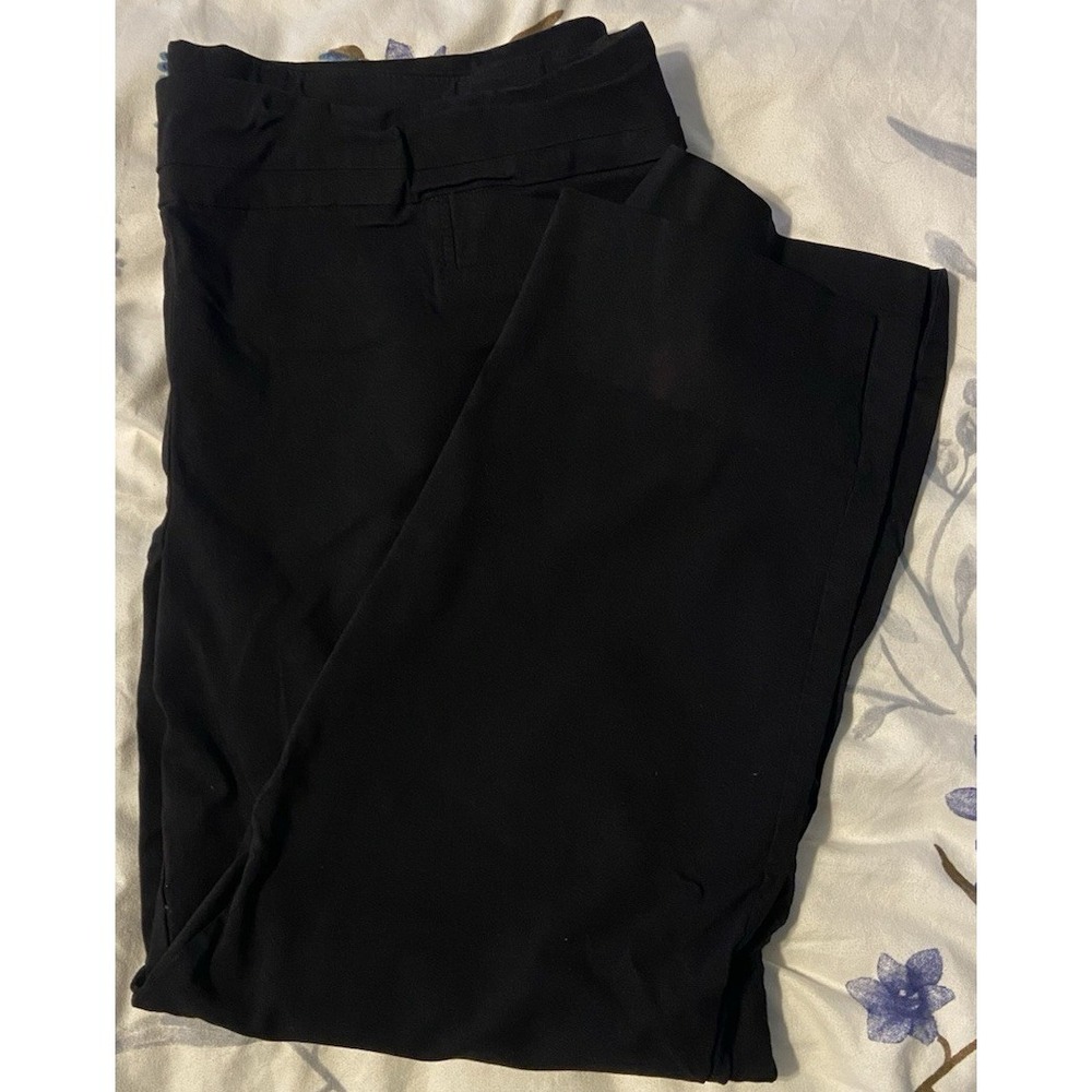 Dalia Womens Black‎ Ponte Pants 22W Stretch Straight Leg Career Comfort